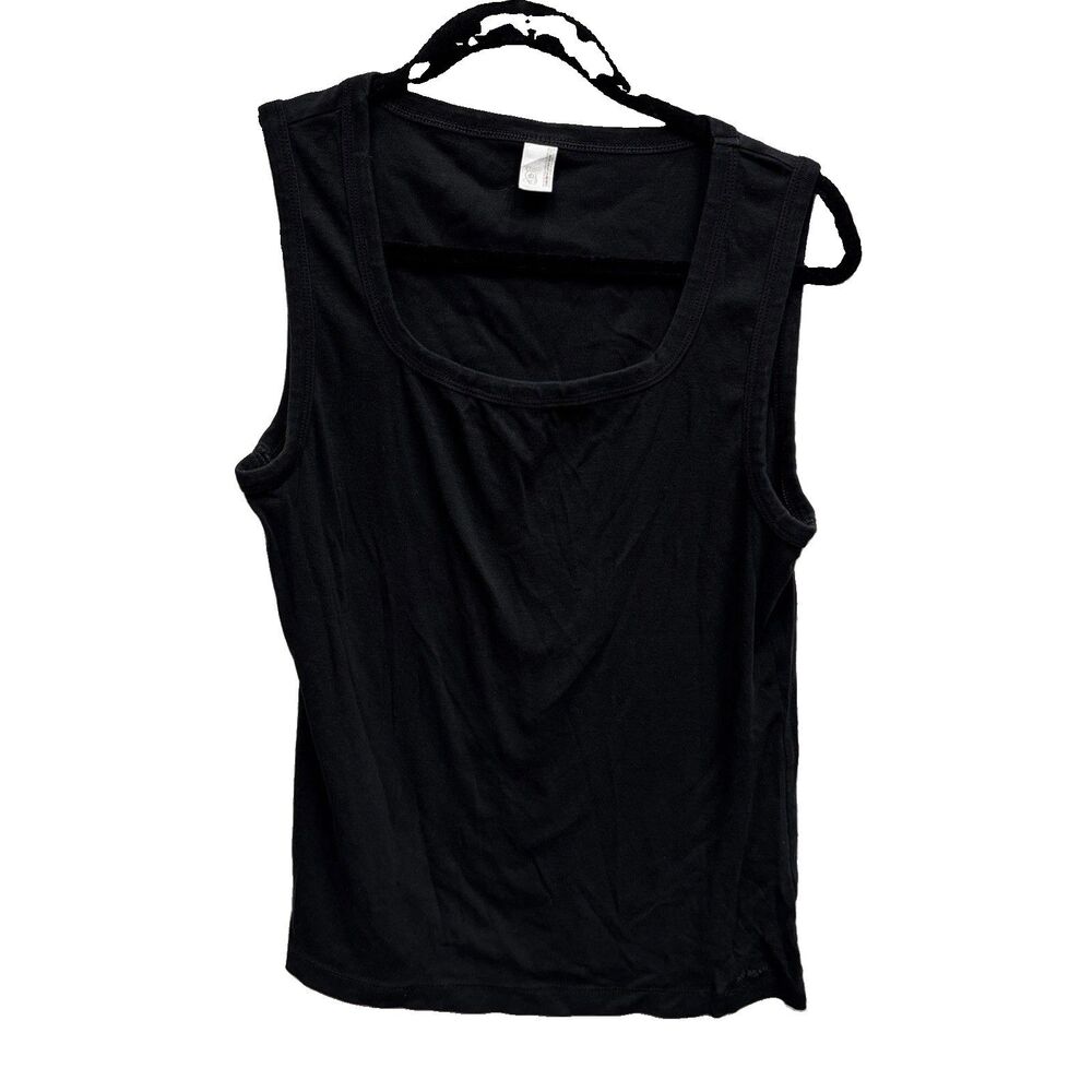 SO Tank Top Ribbed Black 14 Youth Stretch Pullover Square Neck Sleeveless